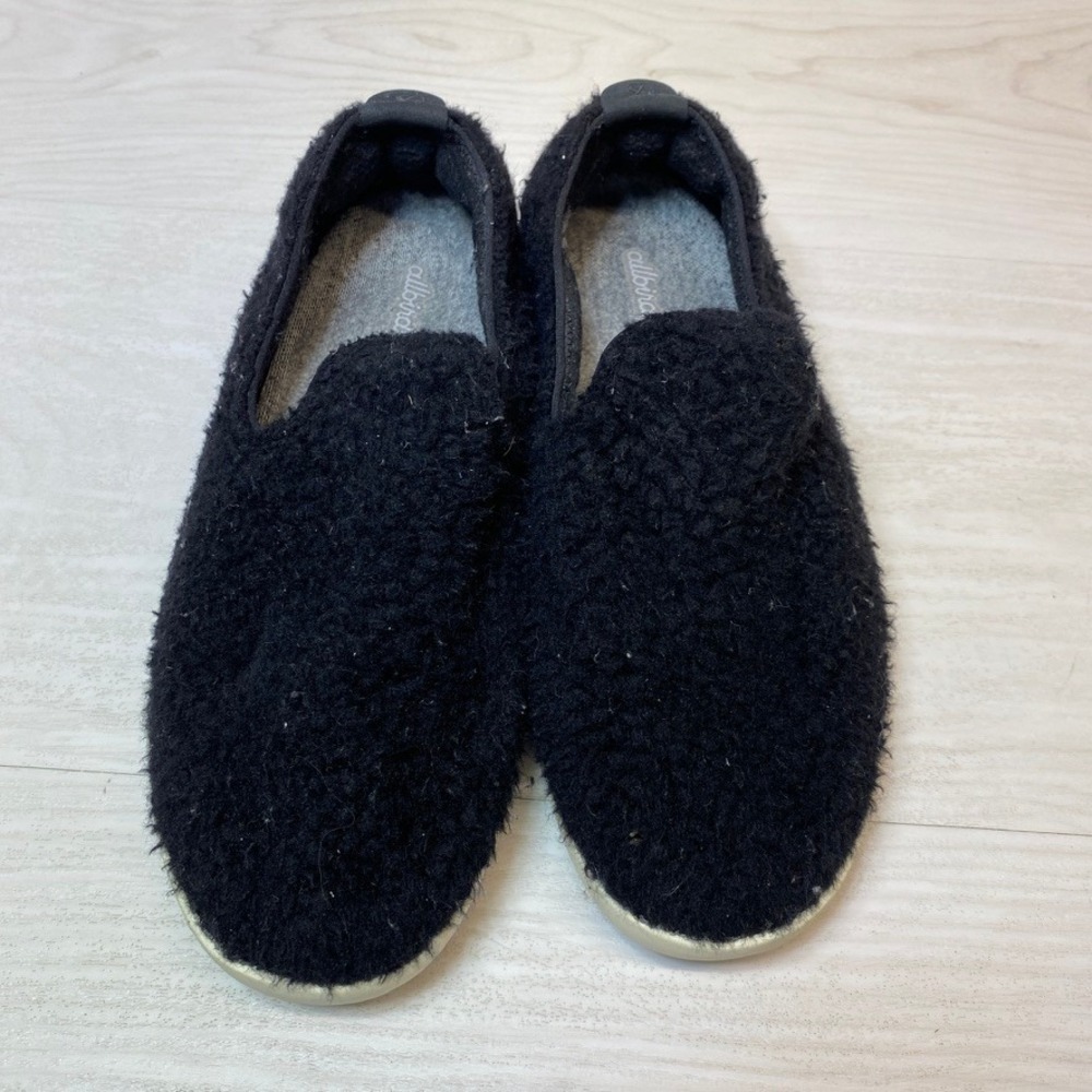 Allbirds Womens 9 Wool Loungers Slip On Black Merino Wool Comfort Walking Shoes
